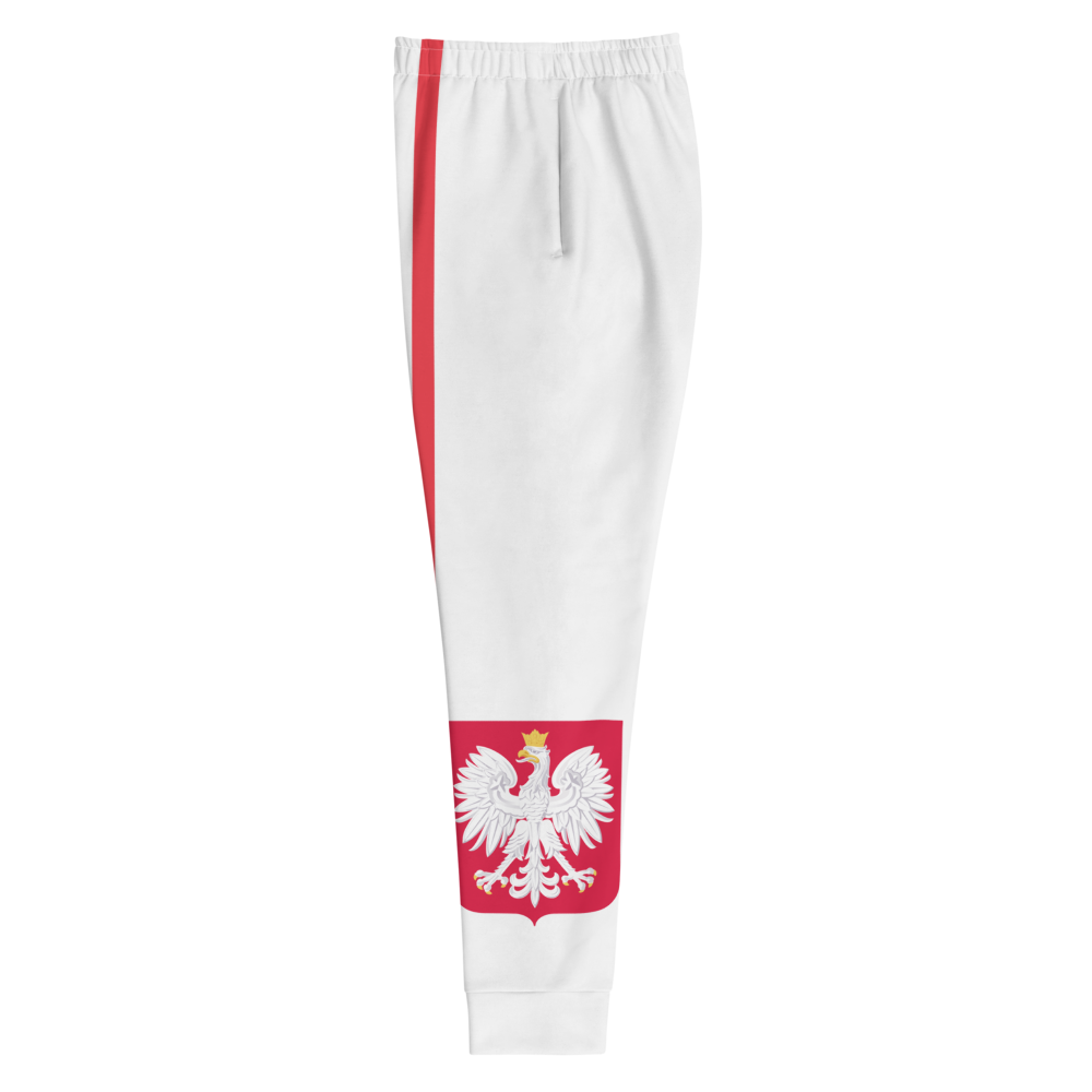 The Best Jogger Pants For Travel Are The Most Comfortable Sweatpants with Pockets with Volleybragswag designs inspired by the Tokyo Olympics World flags..(Poland flag inspired joggers)