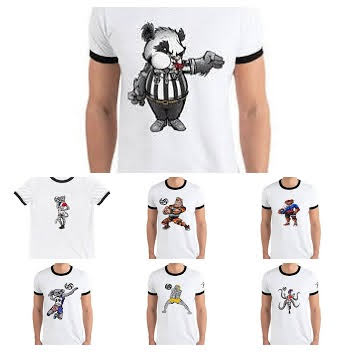 Each animal has their own shirt, owl shirts for owl lovers, koala shirts for for koala bears and a zebra shirt for fans of striped horses. Ringer tees available on Amazon