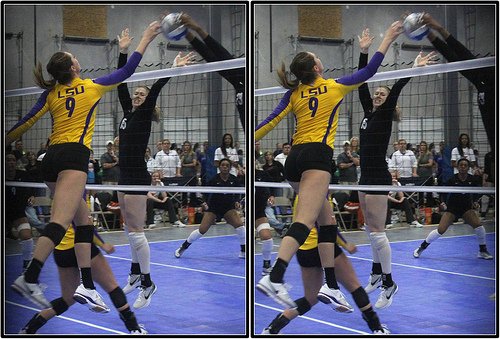 Volleyball Tipping Strategy: Catch the defense back on their heels because they expected you to hit hard and instead you tipped it softly over their block, short in their court. (Michael E. Johnston)