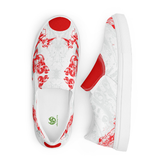 Introducing the "RedOnes" ...the light red and white Women Slip on Canvas Shoes in the 2023-2024 ACVKs shoe line.