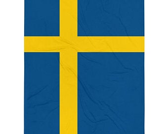 Shop the Volleybragswag Etsy shop for Yellow and blue volleyball blankets and throws inspired by the national flag of Sweden available Spring 2021.
