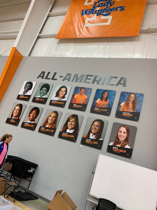 University of Tennessee Knoxville Walll of All Americans - That's me second from left in the top row and that's Kelsey Robinson, third from the right in the second row.