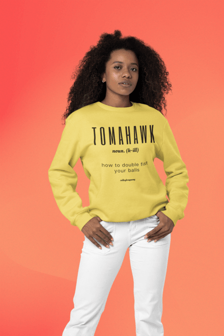 TOMAHAWK VOLLEYBALL PRINTED CREWNECK SWEATSHIRT - PINK TOMAHAWK VOLLEYBALL PRINTED CREWNECK SWEATSHIRT - PINK