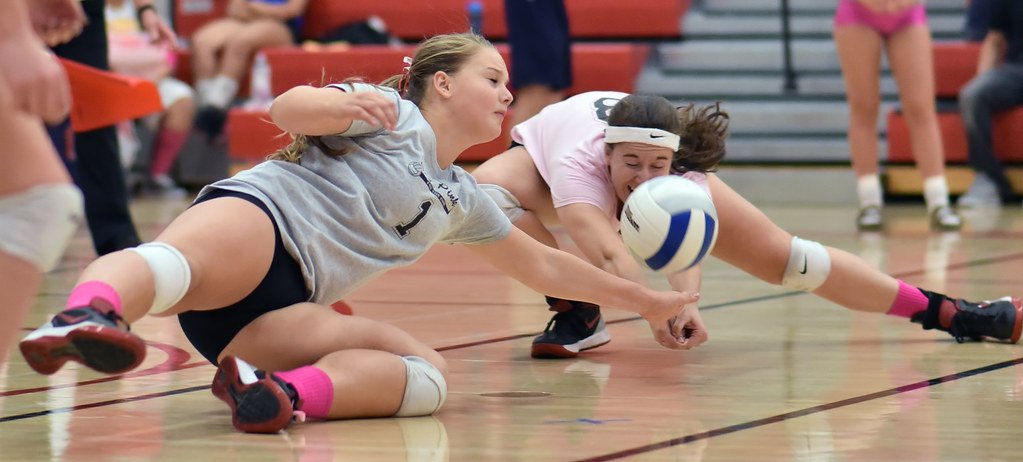 The dig volleyball definition for two terms with explanations for an "up" and what "tagged" means which describe what happens in back court defense. (Al Case)