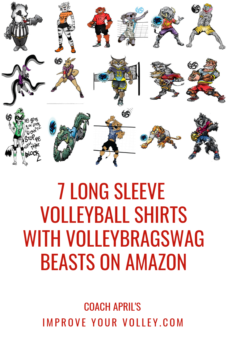 7 Long Sleeve Volleyball Shirts With Volleybragswag Beasts on Amazon