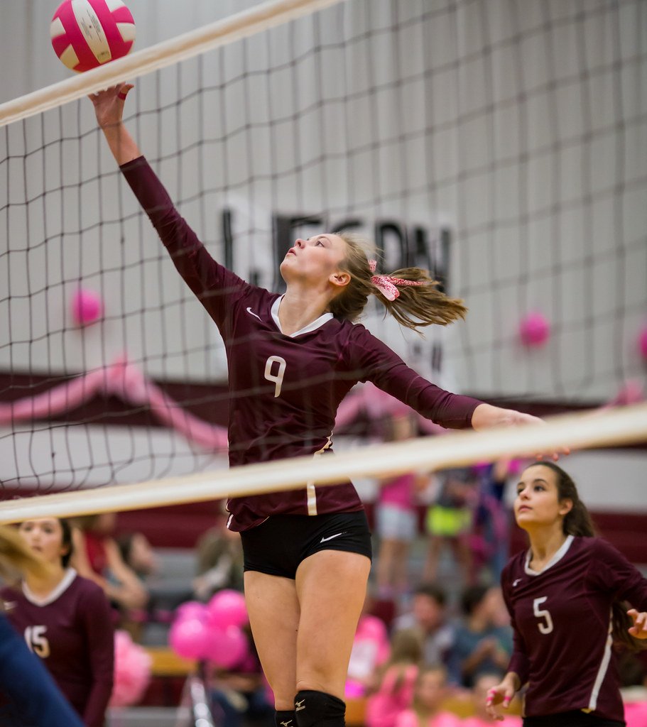 Volleyball Hit. The 3 main hits used in volleyball are the bump, the set and the spike hit. The roll shot, cut shot and deep tip are 3 more ways to hit a ball.