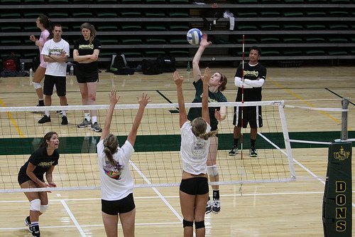 Fun volleyball drills for setters, middles, outside hitters and liberos.